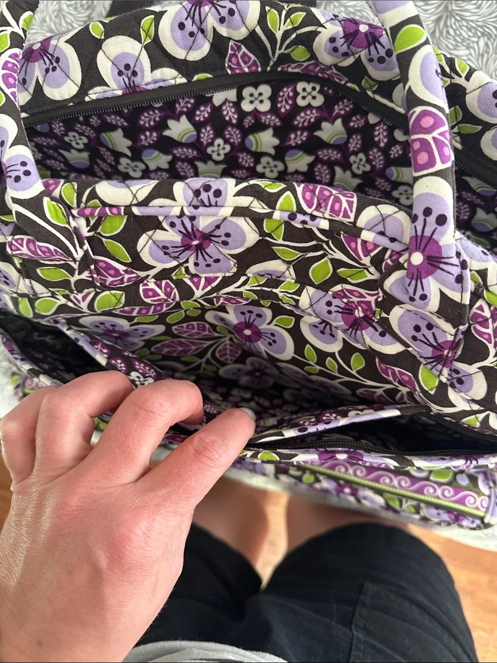 Vera Bradley Floral Quilted Laptop Bag in Purple